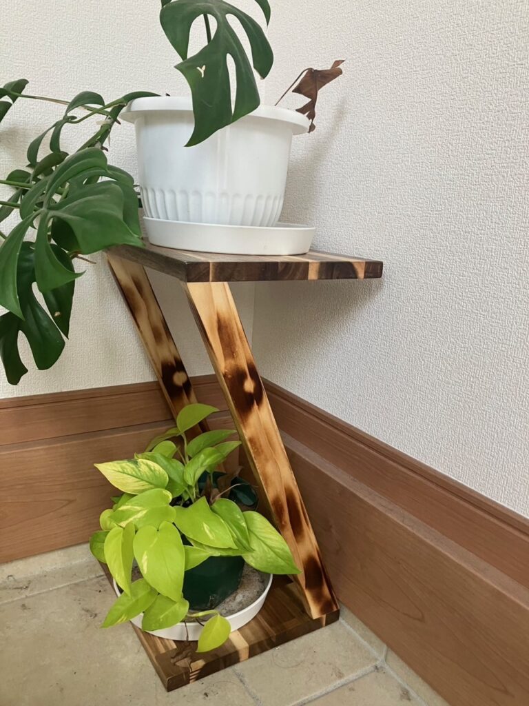 ハンドメイド　棚　観葉植物