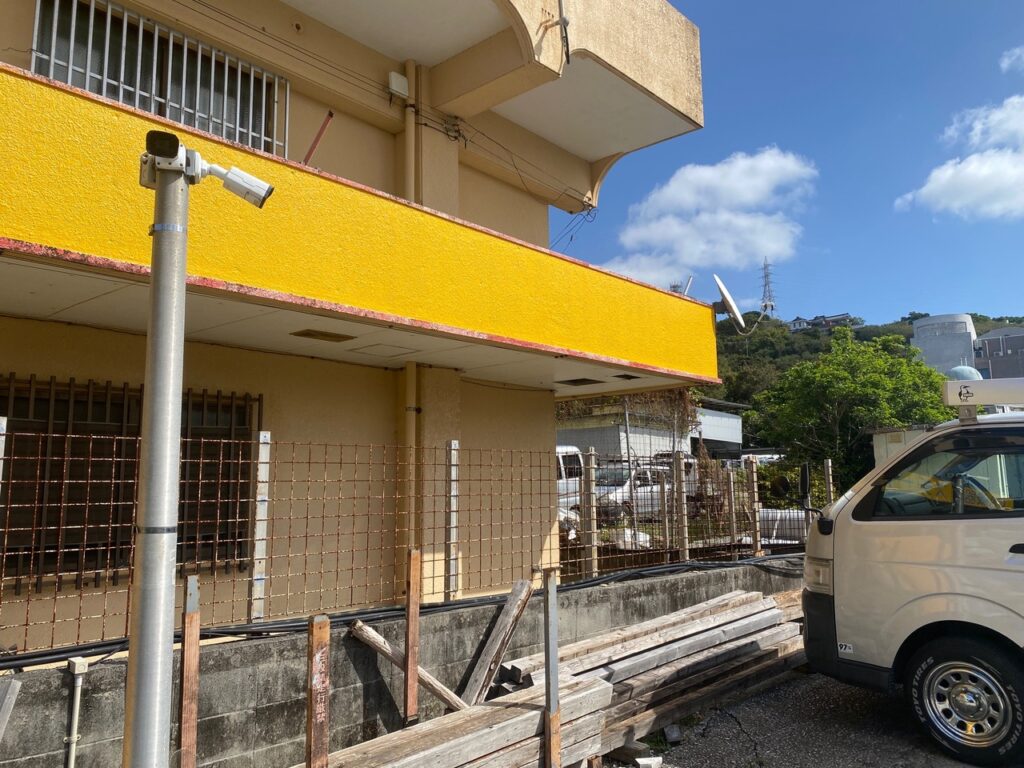 防犯カメラ設置　ヤード　資材置き場