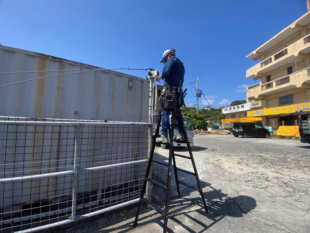 防犯カメラ設置　資材置き場　建築現場